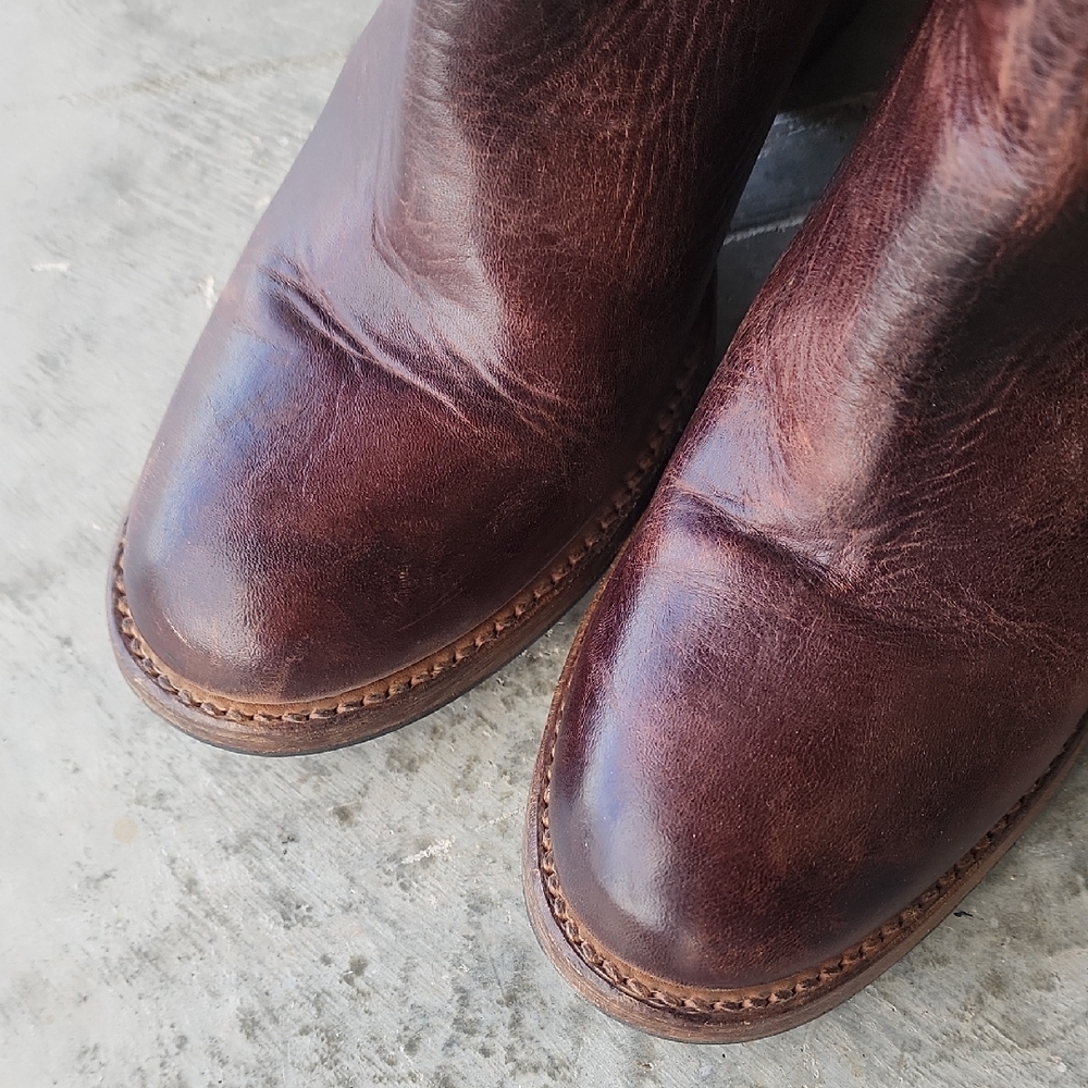 Bed Stu Yell Two-Tones Black-Brown Leather Ankle Boots - Picture 2 of 13